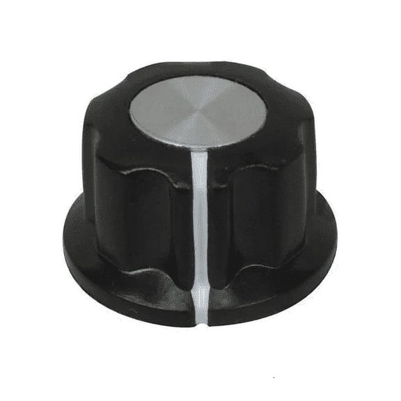 JK-901D-R KNOB,1/4"SHAFT,19.8MM,JK-901D, BLACK/ALUMINUM,w/SET SCREW Knob 1/4" Shaft 1