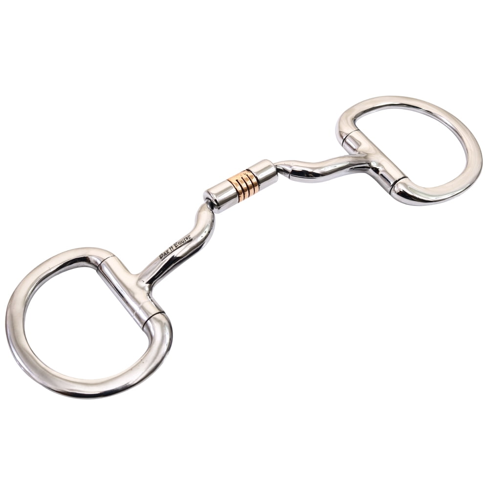 JK Bar H Equine Stainless Steel Port D Ring Snaffle Tongue Relief Bits