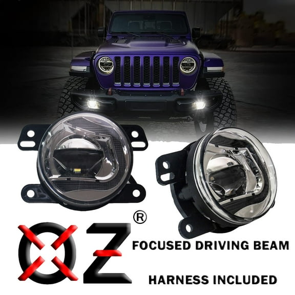 JK Fog LED Lights OZ-USA Compatible wit 2007-2015 Jeep Wrangler JK 2 Door and JKU 4 Door Models