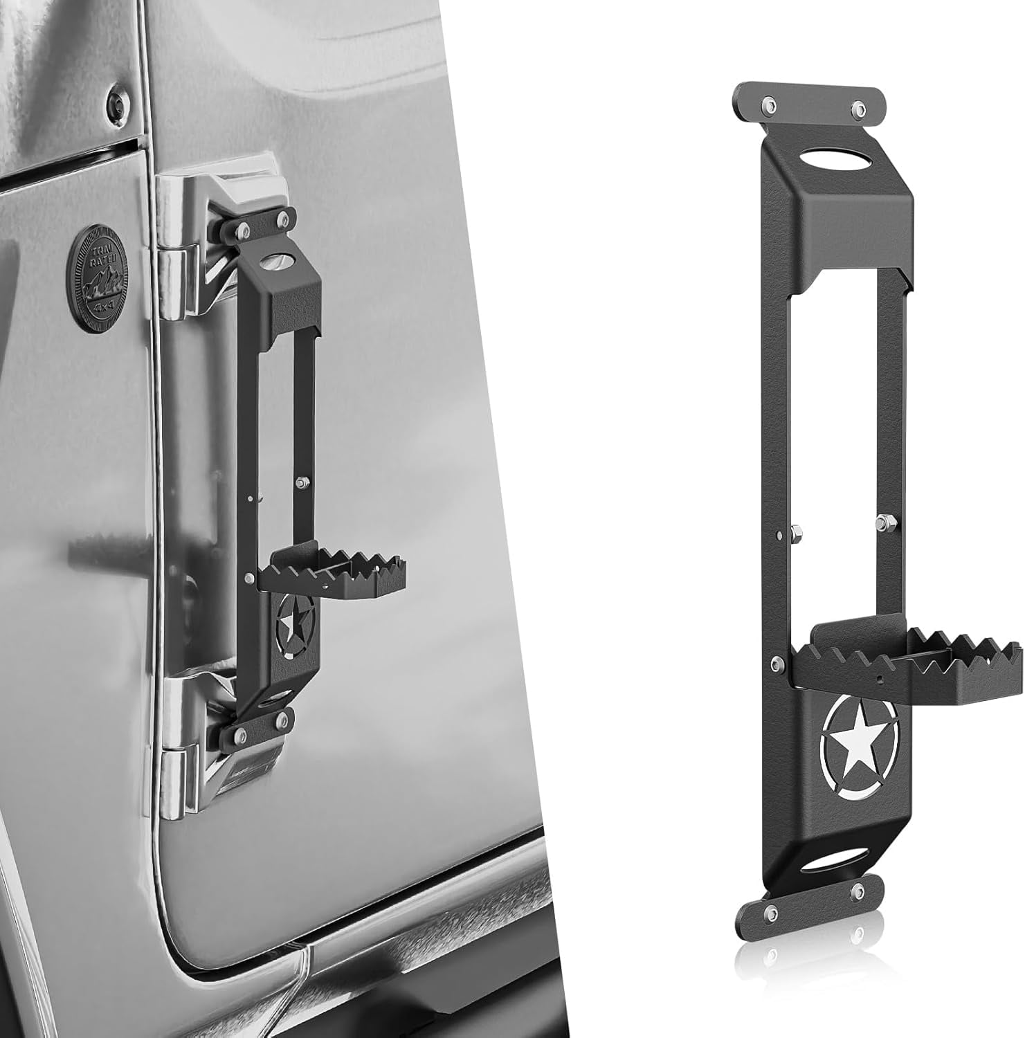 JeCar Door Hinge Step Foot Pegs – Foldable Metal Pedals For Jeep Wrangler JK/JL & Gladiator JT, Black, Anti-Skid