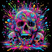BYGFHLYW Diamond Art Painting Kits for Adults, Colorful Skull 5D Diamond Painting Dots Art Kits for Adults Beginner, DIY Full Round Gem Crystal Art Paint by Diamond, Home Wall Decor 12x 16 in