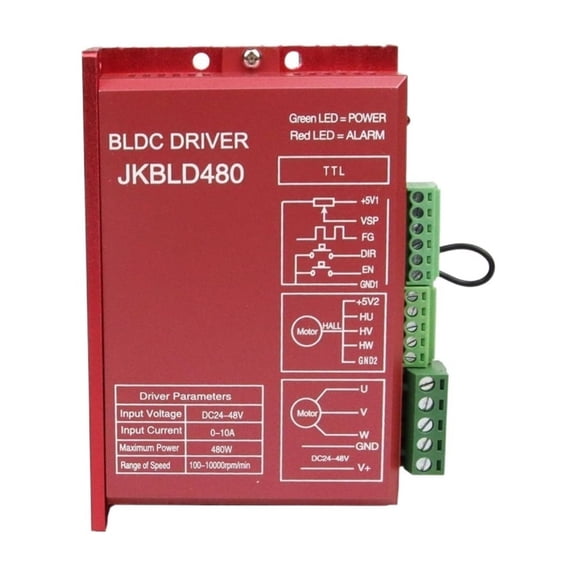 JKBLD480 DC Brushless Controller Drives 480W Hall-free Digital Two-phase Low Noise, Low Vibration And Low Temperature Rise , Low Calorific Value