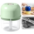 thumbnail image 1 of JKCCZLL 2026 New Electric Garlic Chopper, Mini Portable Veggie Chopper USB Charging Wireless Food Processor, Upgrade Electric Mini Garlic Chopper Set Wireless Veggie Grinder,Light green, 1 of 6
