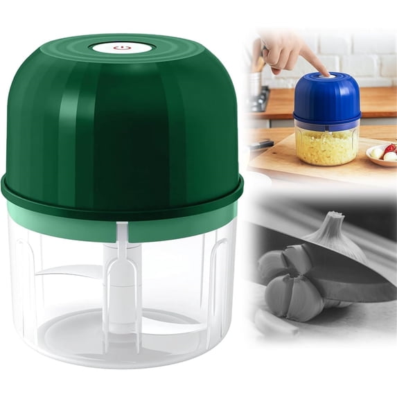 JKCCZLL 2026 New Electric Garlic Chopper, Mini Portable Veggie Chopper USB Charging Wireless Food Processor, Upgrade Electric Mini Garlic Chopper Set Wireless Veggie Grinder,green