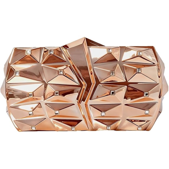 JKCCZLL Acrylic Evening Clutch Purse for Women Sparkly Irregular Box Crossbody Bag with Chain for Party Wedding Prom,Rose Gold,banquet