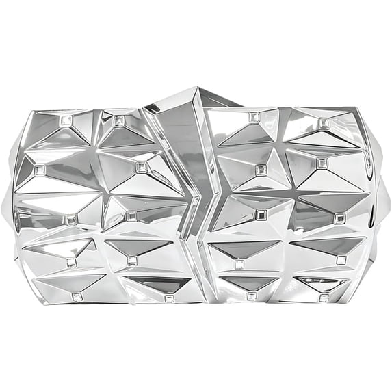JKCCZLL Acrylic Evening Clutch Purse for Women Sparkly Irregular Box Crossbody Bag with Chain for Party Wedding Prom,Silver,banquet