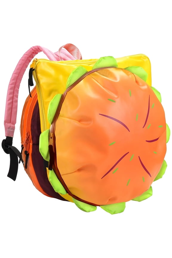 Cheeseburger Backpack Multi-compartment Funny Hamburger Backpack,Yellow