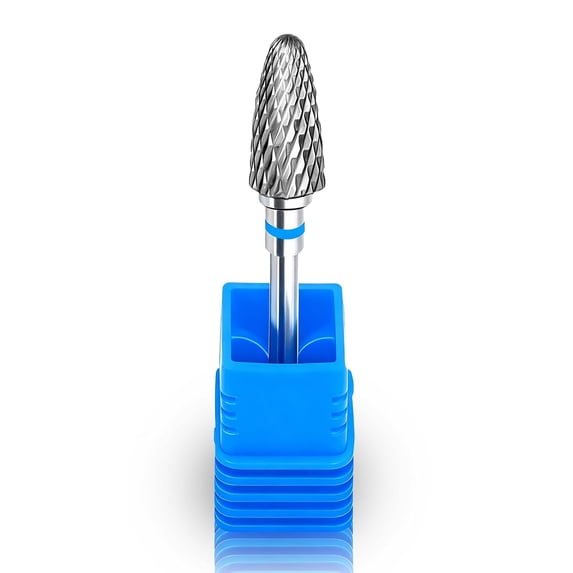 JKCCZLL Fantexy 3/32" Carbide Nail Drill Bit - Remove Acrylic Hard Gels Quickly and Safely,Professional Cone Tungsten Drill Bits Set Nail File Acrylic for Manicure,Pedicure,Cuticle Cleaner(Fine - F)