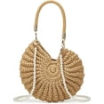 thumbnail image 1 of JKCCZLL Handwoven Seashell Hobo Bags Women Crochet Summer Beach Bag Boho Knitted Evening Clutch Purses Hobo Crossbody Shoulder Bag,Light Coffee,1, 1 of 9
