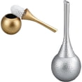 thumbnail image 1 of JKCCZLL Hideaway Toilet Brush Set, Hammered Gold | Small Bathroom Space-Saver | Anti-Splash Shield & 360° Deep Clean | Housewarming Gift for Homeowners | Rust-Proof ABS Modern Bath Accessories,Silver, 1 of 9