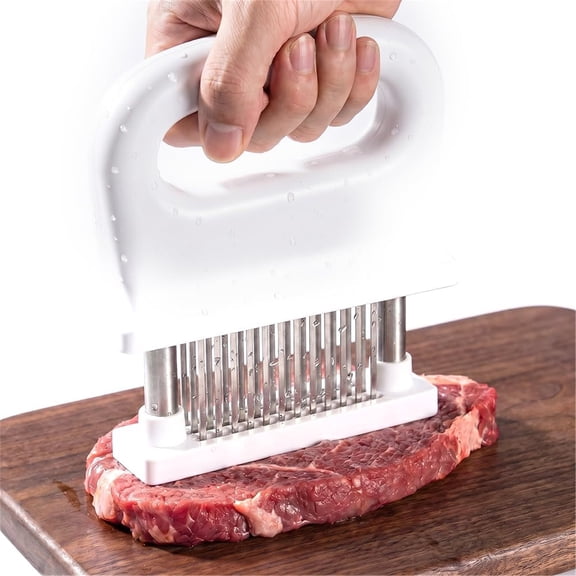 JKCCZLL Professional Meat Tenderizer Machine with 48 Stainless Steel Ultra Sharp Needle Blades, Heavy Duty Cooking Machine with Ergonomic Handle for Tenderizing Beef, Turkey, Chicken, Steak, Pork