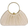 thumbnail image 1 of JKCCZLL QWINEE Women's Shell Shaped Clutch Purse Ruched Mini Crossbody Bag Elegant Evening Handbag with Chain Strap,Solid Beige,1, 1 of 6
