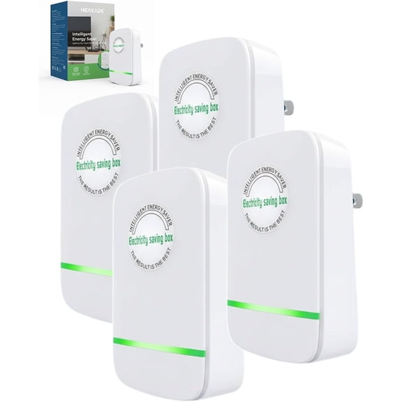 JKCCZLL Smart Power Saver Plug, 2026 Electricity Saving Box Energy Saving Device with Voltage Stabilizer Surge Protector Overload Protection Compact Plug and Play for Home Office,4Pcs