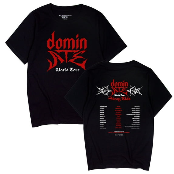JKCIYHNEEOHP Kpop Stray Kids Dominate 2025 World Tour Merch T-Shirt SKZ New Logo T-Shirt Women Men Fashion Short Sleeve Cotton T-Shirt Street Style