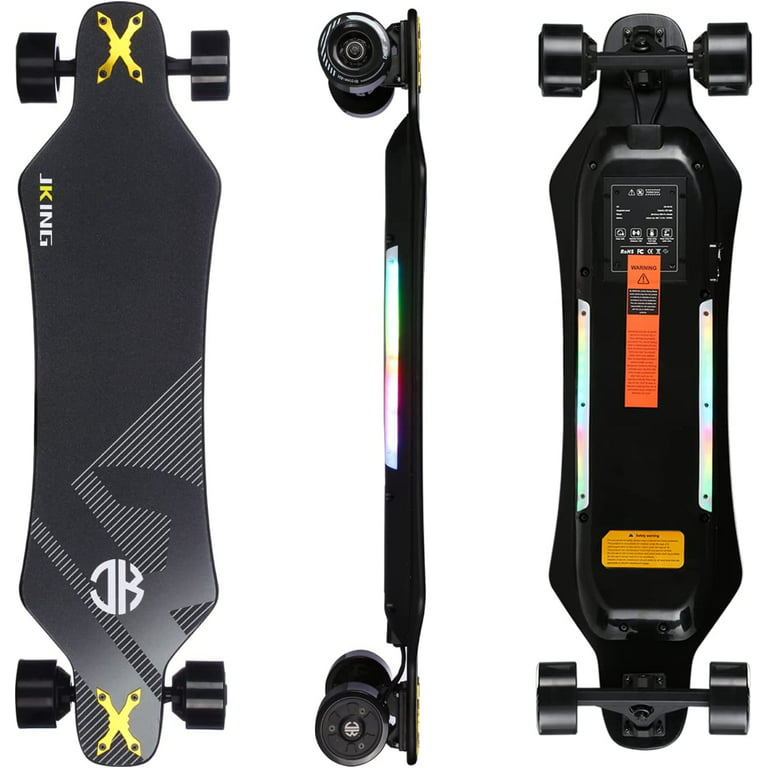 JKING Electric Skateboard Electric Longboard with Remote Control Electric  Skateboard,900W Hub-Motor ,26 MPH Top Speed，21.8 Miles Range,3 Speed  Adjustment，Max Load 330 Lbs 