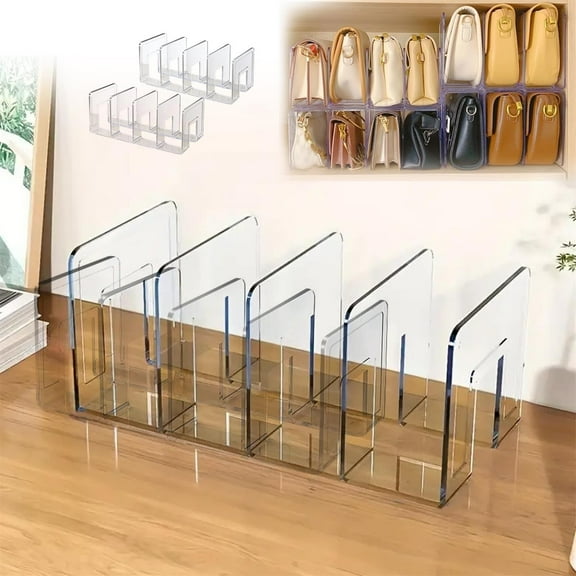 JKLOP 1pc Clear Closet Bag Storage Dividers Rack Detachable Cupboard Shelf Acrylic Dividers for Shelves Practical Book Dividers Suitable for for Home & Kitchen