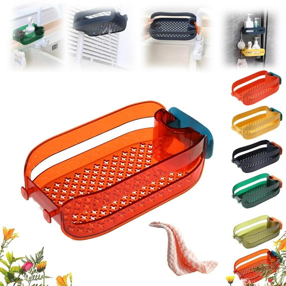 JKLOP 2 In 1 Household Sink Storage Rack 2 In 1 Household Sink Sponge Rack Kitchen Sink Storage Rack Kitchen Sink Caddy Storage Rack Kitchen for Home & Kitchen