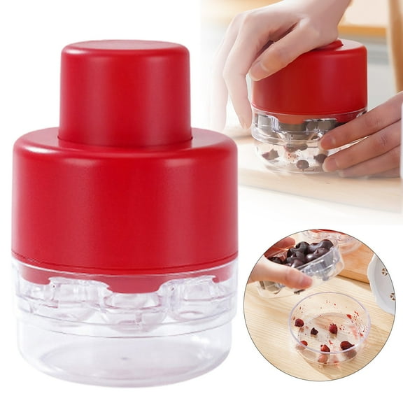 JKLOP Cherry Pitter Tool Cherry Seed Remover Quick Push Pull 7 Hole Multiple Cherry Seed Remover Portable Labor Kitchen Olive Seed Depitter R for Home & Kitchen