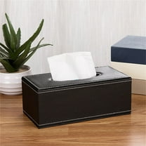 JKLOP Leather Tissue Box Minimalist Home Hotel Car Mounted Leather Paper Suction Paper Box for Home & Kitchen