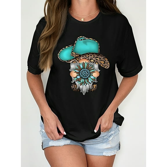 JKLPOLQ Plus Size Shirt Women's Oversized Graphic Tshirts Short Sleeve Loose Tee Tops