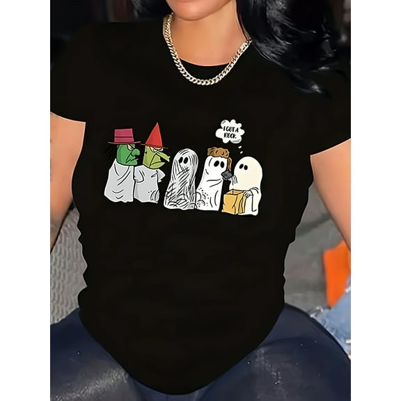 JKLPOLQ Plus Size Shirt for Women, Graphic T-shirts Short Sleeve and Loose Tee Tops