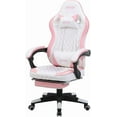 thumbnail image 1 of JKOOK Gaming Chair with Footrest, Multifunctional Desk Chair with Linkage Armrest, PU Leather, Video Game Computer Chairs with Lumbar Support, Study,Game,Office,JK08 (Pink), 1 of 16
