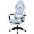 thumbnail image 1 of JKOOK Gaming Chair with Footrest, Multifunctional Desk Chair with Linkage Armrest, PU Leather, Video Game Computer Chairs with Lumbar Support, Study,Game,Office,JK08 (Sky Blue), 1 of 8