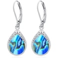 thumbnail image 1 of JKR Abalone Teardrop Earrings for Women Celtic Filigree Drop Earrings Sterling Silver Leverback Jewelry Birthday Valentines Mothers Day for Women, 1 of 7