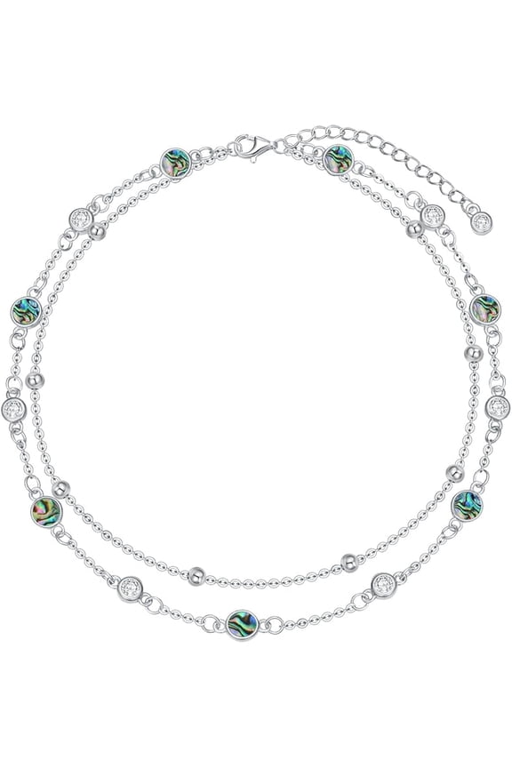 Anklets for Women 925 Sterling Silver Layered Anklet Beach Summer Fine Jewelry Birthday Gifts for Women Her Mom