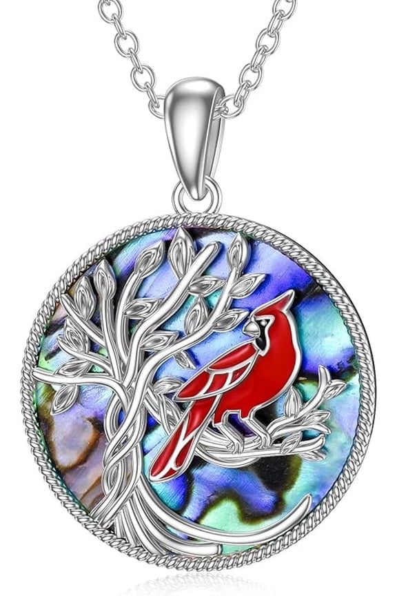 Cardinal Necklace for Women 925 Sterling Silver Red Cardinal Pendant Necklace Sympathy Memorial Jewelry Gifts for Women Mom Her