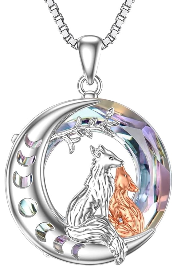Fox Necklace for Women s925 Sterling Silver Animal Foxes Pendant Necklaces with Crystal Birthday Anniversary Jewelry Gifts for Her Mom Wife Girlfriend Sister