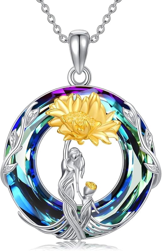 JKR Gifts for Mom 925 Sterling Silver Rose Flower Necklace Mother and 1-5 Daughters/Sons Jewelry Birthday Gifts for Women Wife Grandma