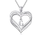 thumbnail image 1 of JKR Heart Initial Necklace 925 Sterling Silver Initial A-Z Letter Pendant Necklace Double Heart Jewelry Anniversary Birthday Gifts for Women Her Wife Girlfriend, 1 of 10
