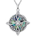 thumbnail image 1 of JKR Witch Knot Necklace Evil Eye/Star of David/Cross/Lotus/Witch Knot/Key of Abalone Shell Necklace 925 Sterling Silver Religious Hand of Fatima Jewelry Gifts for Women Her, 1 of 6