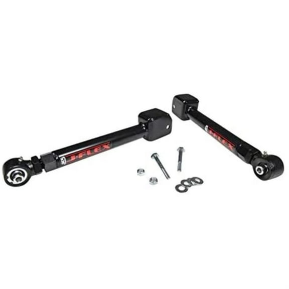 JKS Manufacturing 1652 Front J Flex Upper Control Arm Kit Fits Jeep Wrangler, Black