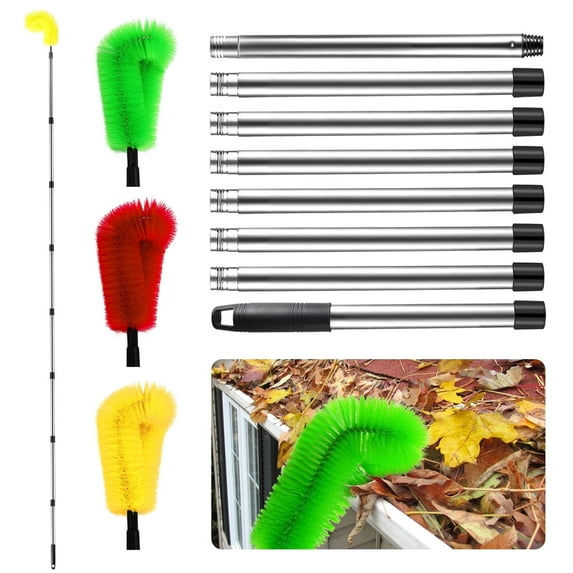 JKVPOI LQ0005 Nylon Gutter Cleaner Roof Gutter Accessories, 10.5 ft, 7.89 in, 1 Piece, 1 Pack