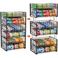 thumbnail image 1 of X-COSRACK Stackable Can Rack Organizer for Pantry, 3-Pack Adjustable Can Dispenser Holds Up to 90 Cans, Heavy Duty Metal Storage Holder for Canned Food & Soda Drinks, Black, 1 of 9