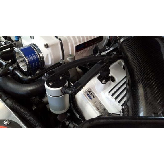 JL 07-14 Ford Mustang GT500 Driver Side Oil Separator 3.0 - Clear Anodized