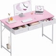 thumbnail image 1 of JL 47 Inch Small Computer Desk With 3 Drawers For Bedroom Study Writing Home Office Table For Small Spaces Pink, 1 of 1