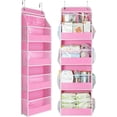 thumbnail image 1 of JL  5 Tier Over the Door Organizer, Swing-proof Door Organizer Hanging with Clear PVC Windows, Behind the Door Storage for Bedroom Nursery Closet Laundry Pantry Bathroom, Bubblegum Pink, 1 of 9