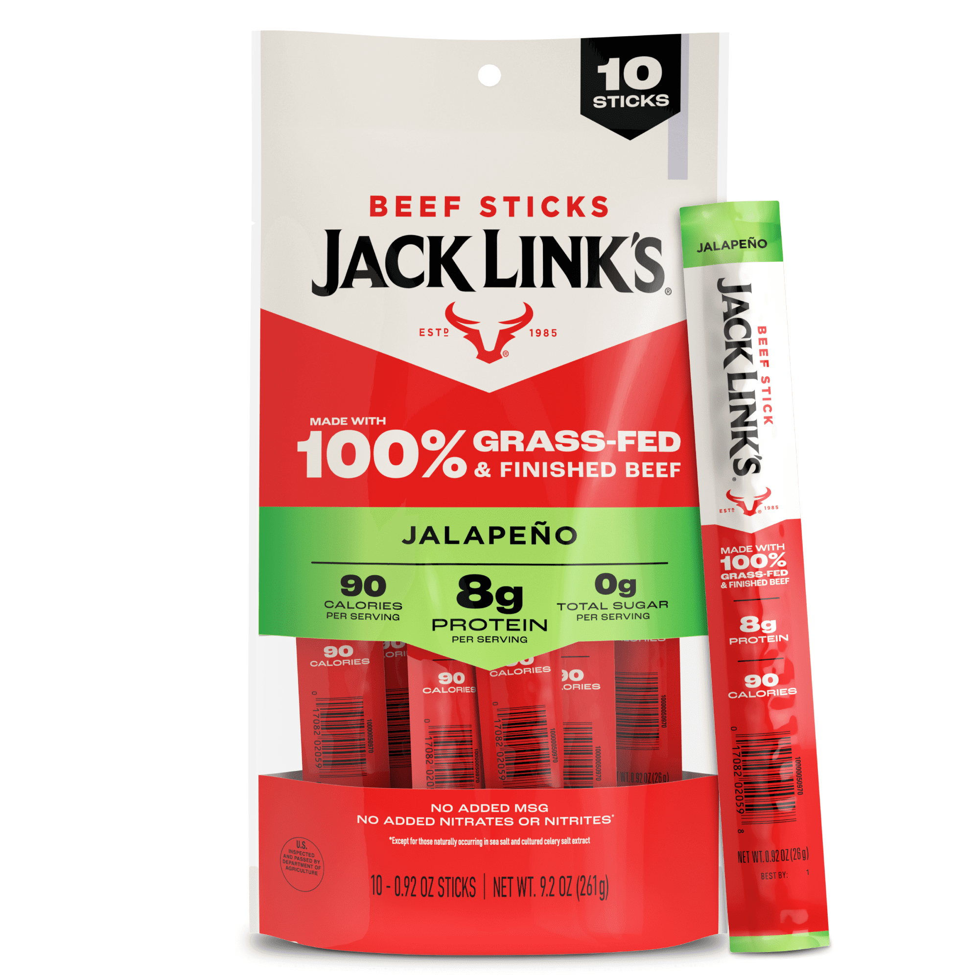 JL 9.2 OZ PREMIUM BEEF JALAPENO STICK 10 COUNT BAG