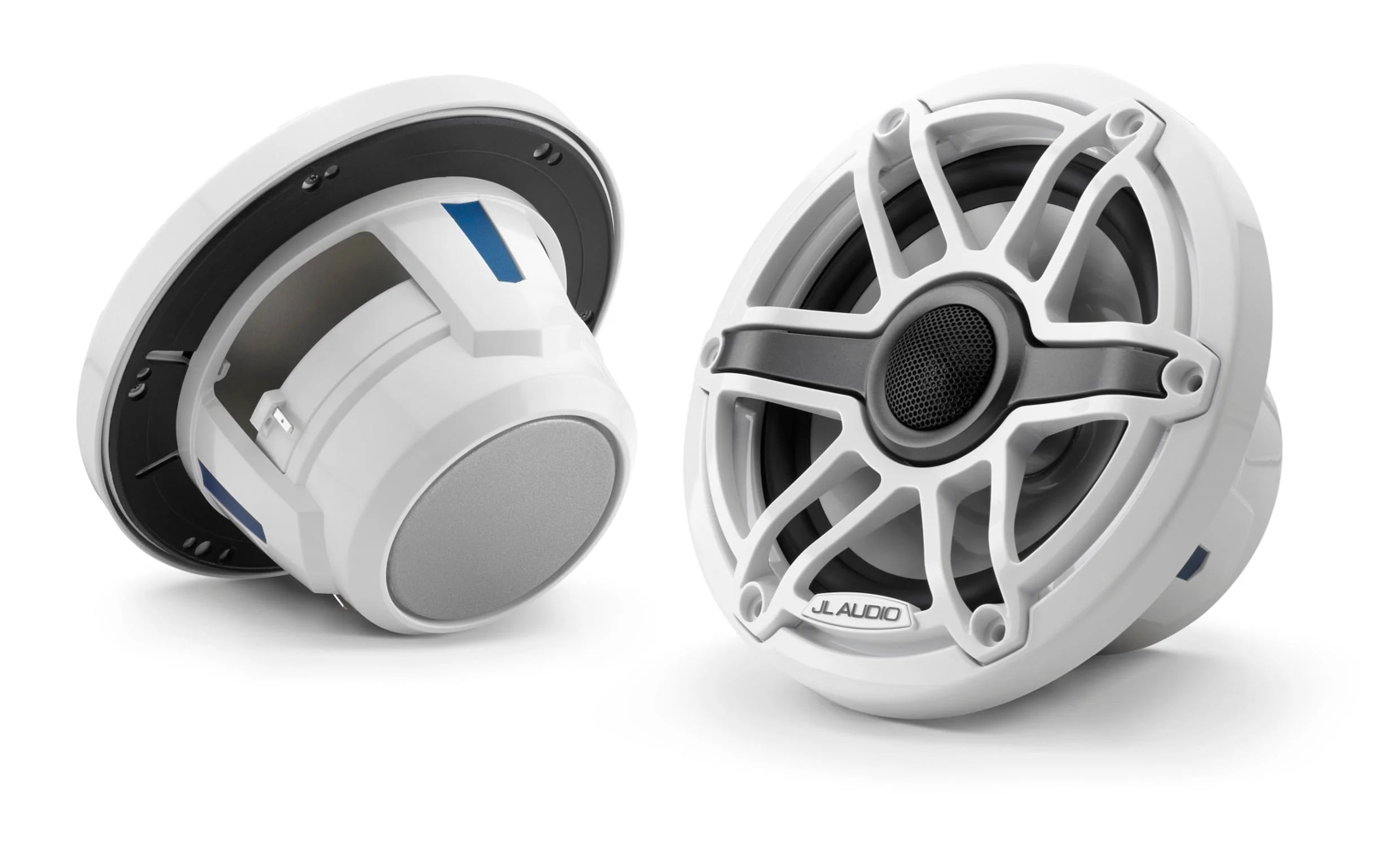 JL Audio 6.5-Inch M6 Marine Coaxial Speaker System, Gloss White, Sport Grille