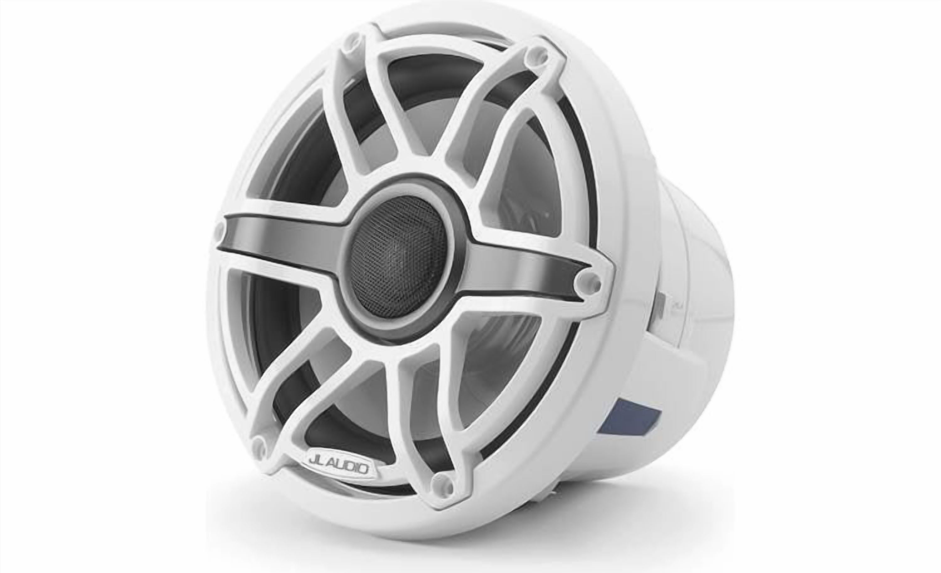 JL Audio 8.8-Inch M6 Marine Coaxial Speaker System, Gloss White, Sport Grille