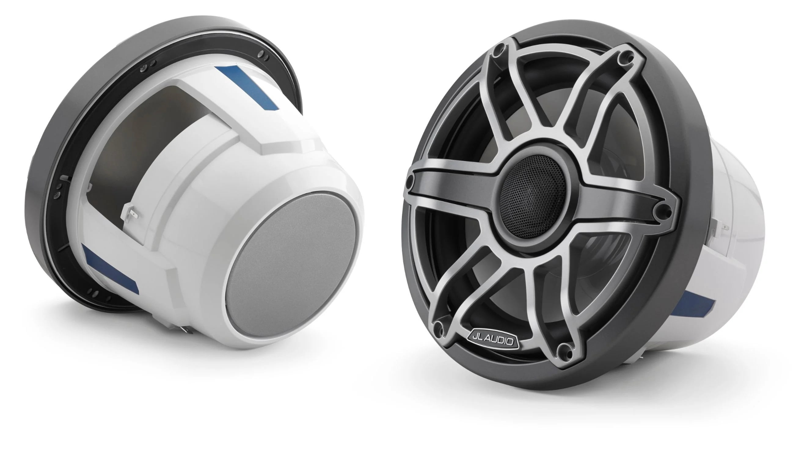 JL Audio 8.8-Inch M6 Marine Coaxial Speaker System, Gunmetal & Titanium, Sport Grille