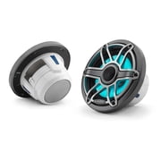 JL Audio M6-650X-S-GmTi-i 6.5-inch 165 mm Marine Coaxial Speakers with Transflective  LED Lighting, Gray Metallic Trim Ring, Titanium Sport Grille