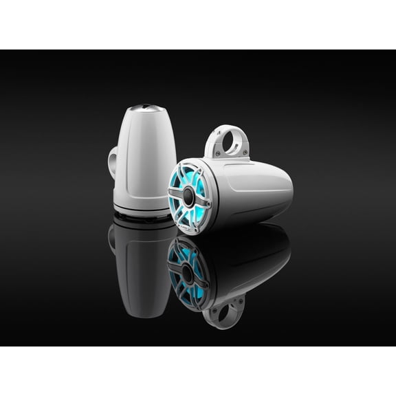 JL Audio M6-770ETXv3-Gw-S-GwGw-i 7.7-inchEnclosed Tower Coaxial System with Transflective LED Lighting, Gloss White Enclosure, Gloss White Trim Ring, Gloss White Sport Grille