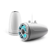 JL Audio M6 8.8in Enclosed Tower Speakers White Sport Grill with RGB LED
