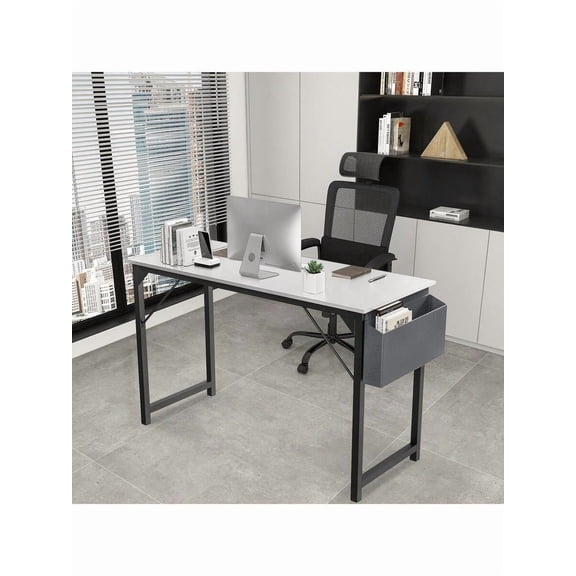 JL  Computer Small Desk, Office 32 Inch Writing Work Study Kids Student Teacher Home Bedroom Table With Metal Frame Wood Tabletop