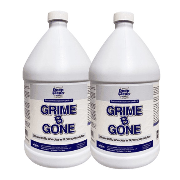 Grime B Gone Traffic Lane Cleaner, Pre-Spray Solution, Professional Carpet Cleaner 1 gal, Pack of 2