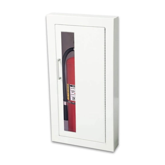 JL Industries - 1016V10 - Ambassador Series Steel Cabinet with Vertical Acrylic Window 1.5" Square Trim, Semi-Recessed 6" Depth